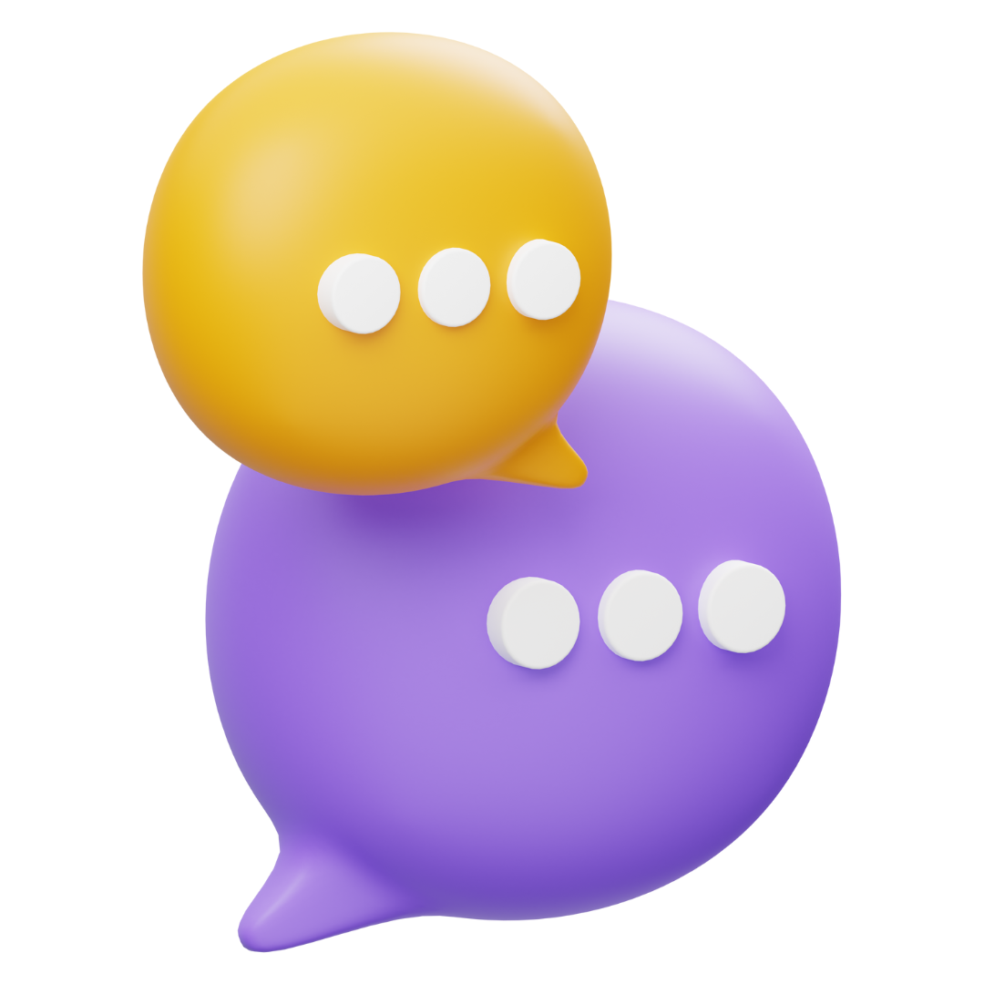 Lilac & Yellow Speech Bubbles