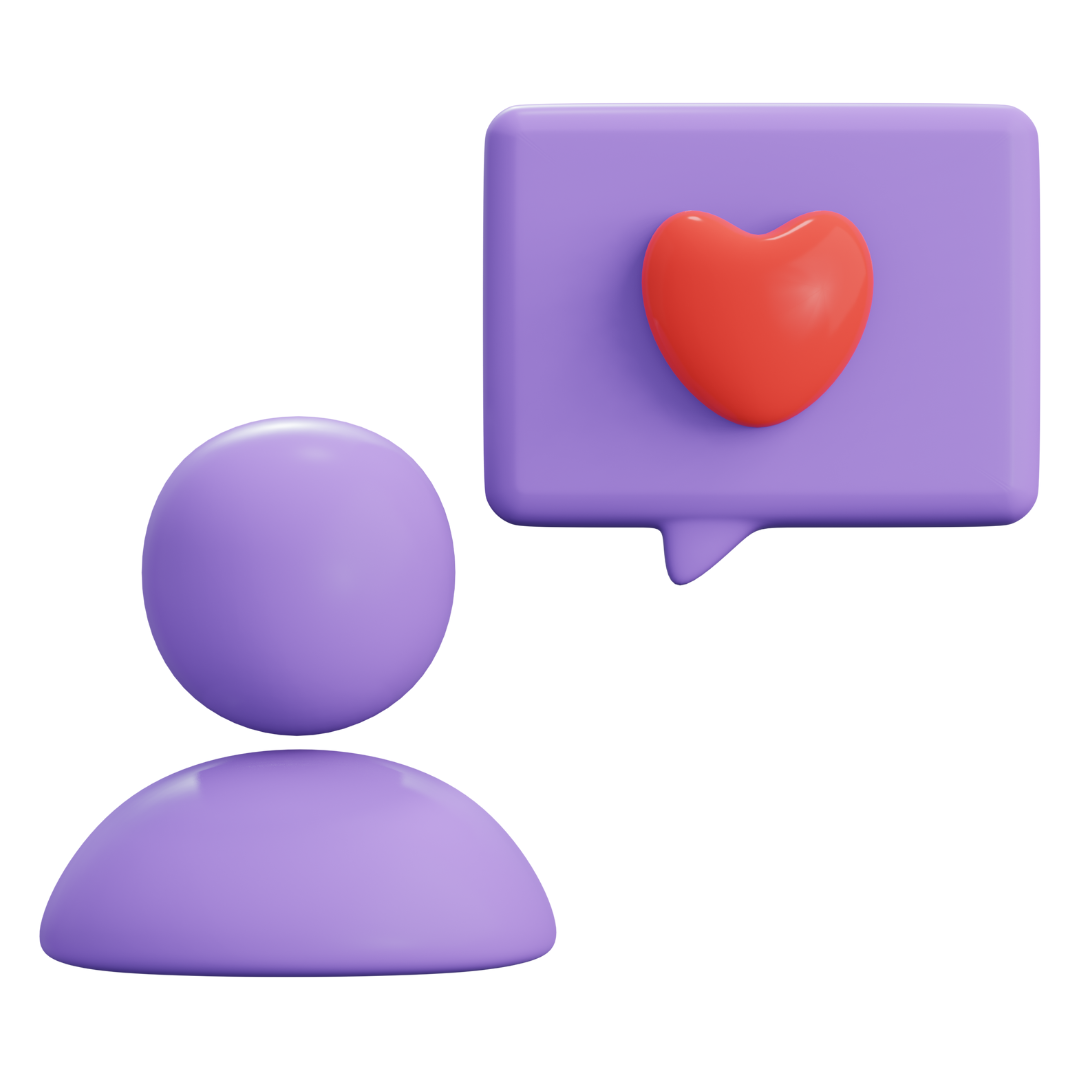 Lilac Avatar Heart bubble