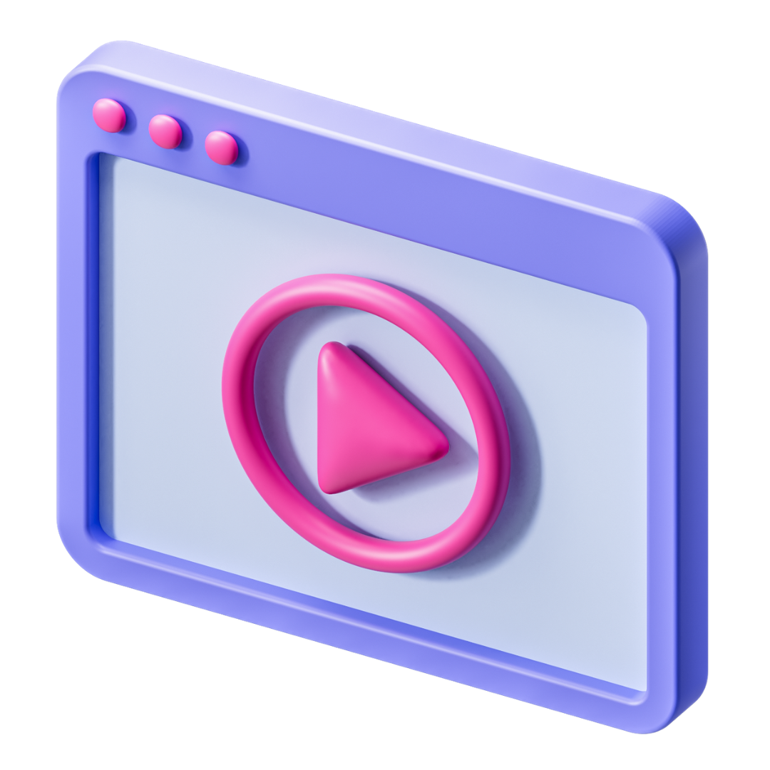 Lilac Blue Play Button
