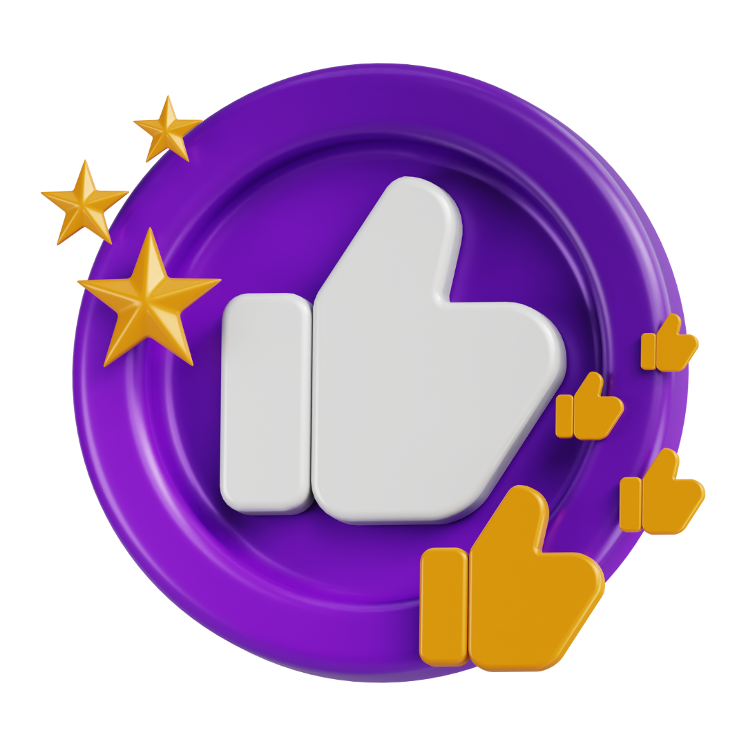 Purple thumps up button